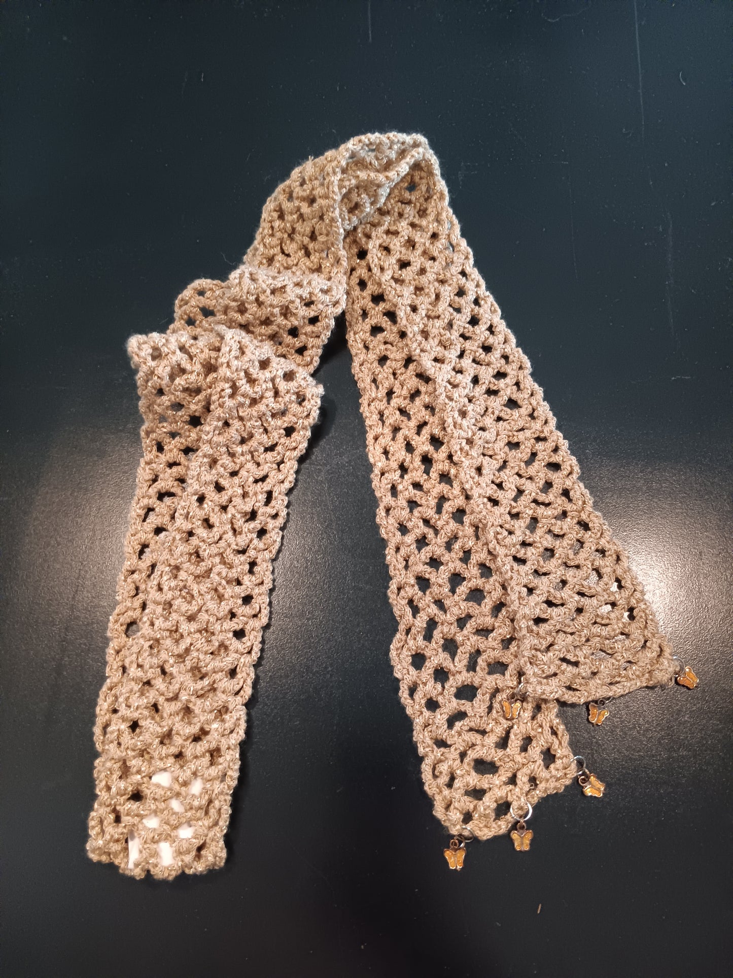 Beige/Taupe Crochet Belt