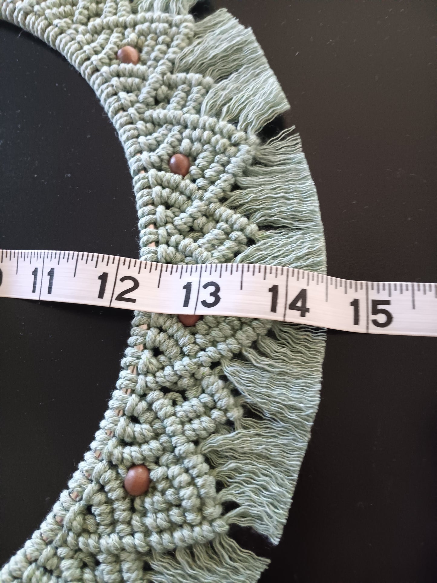 Sage Beaded Macrame Mandala