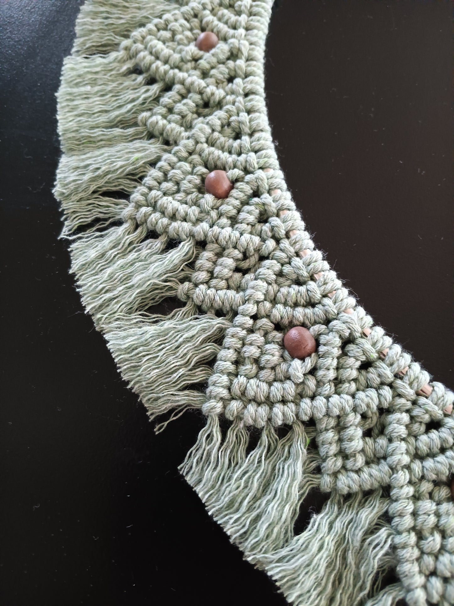 Sage Beaded Macrame Mandala