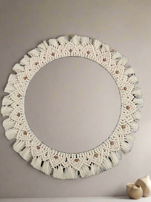 Handmade Natural Beige Macrame Mandala
