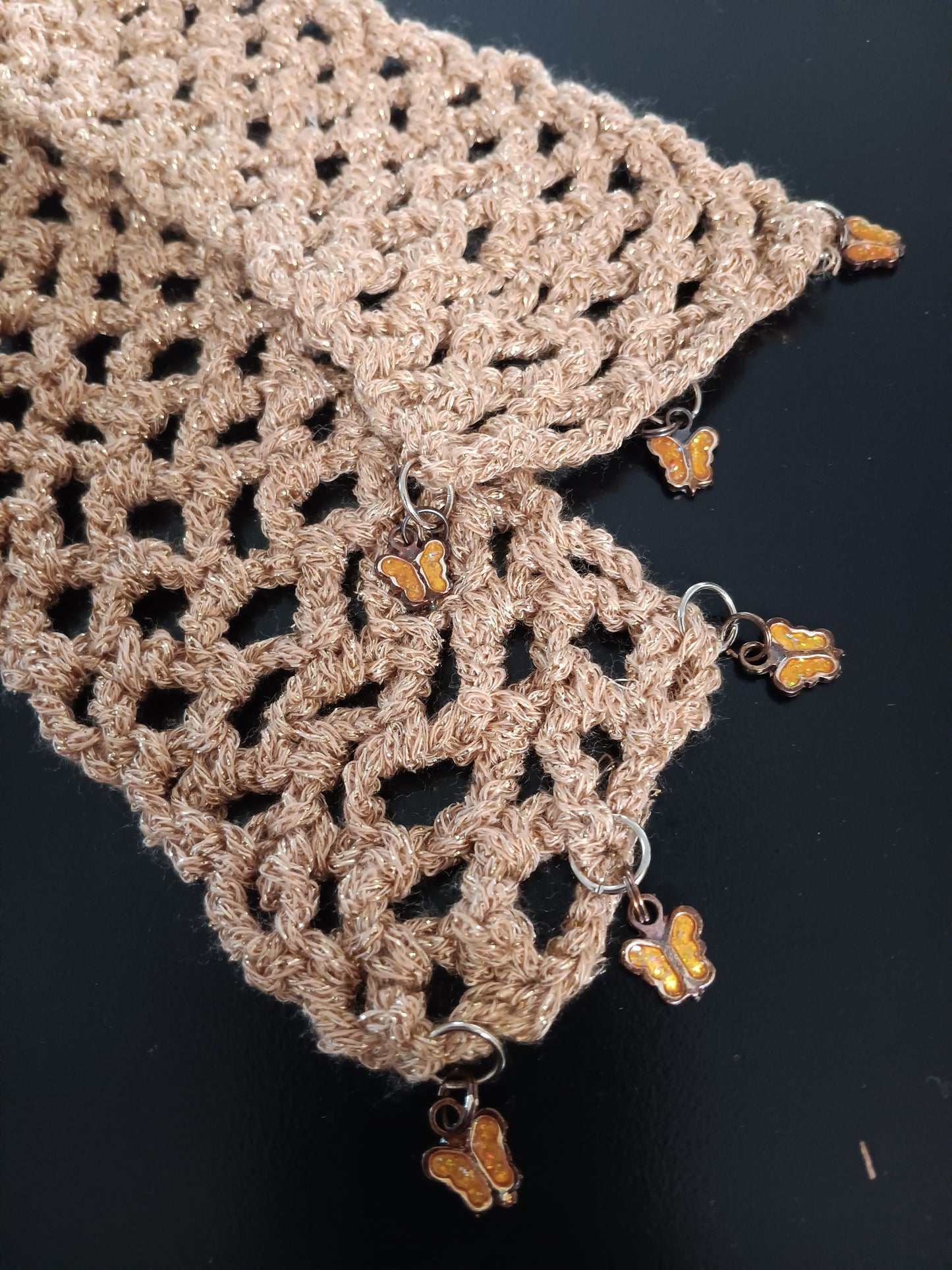 Beige/Taupe Crochet Belt