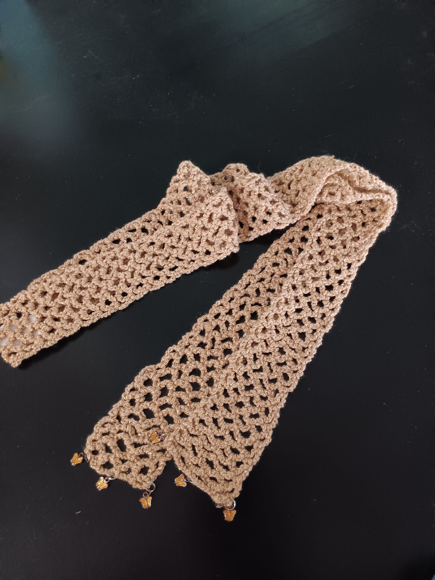 Beige/Taupe Crochet Belt