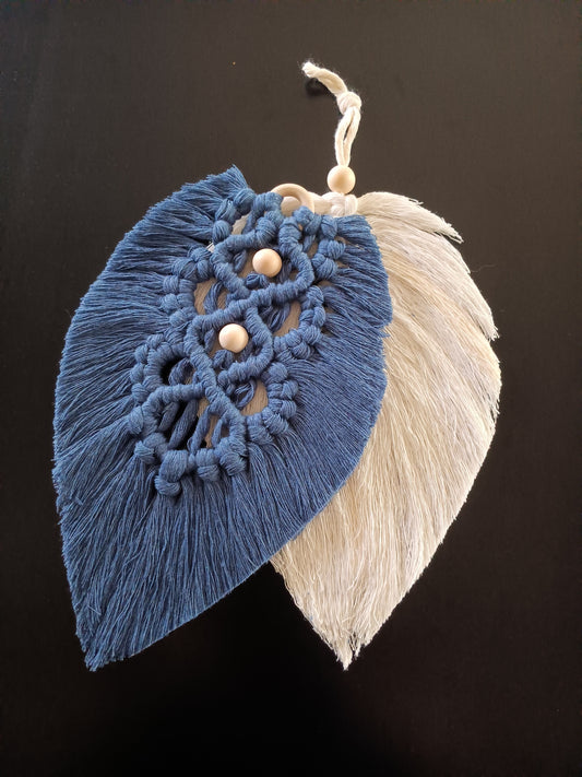 Blue and Cream Leaf Duo