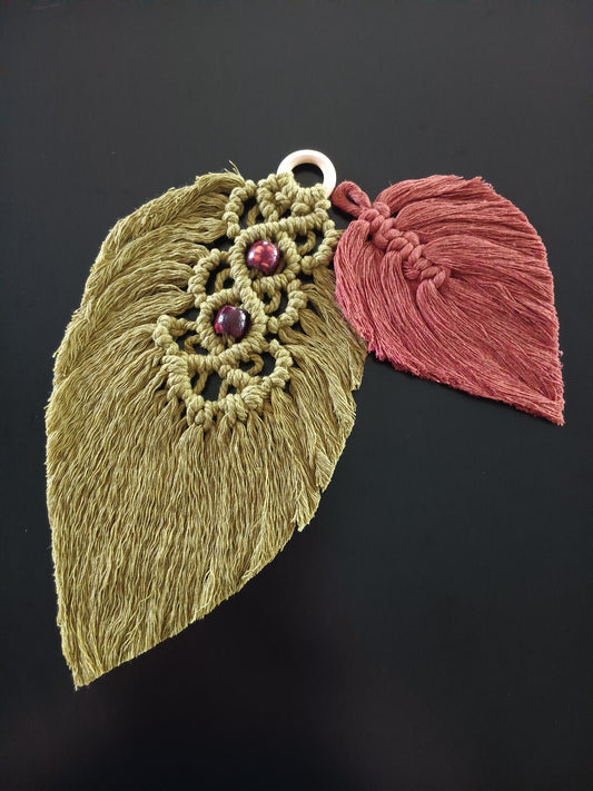 Brick Red and Sage Green Leaf Duo