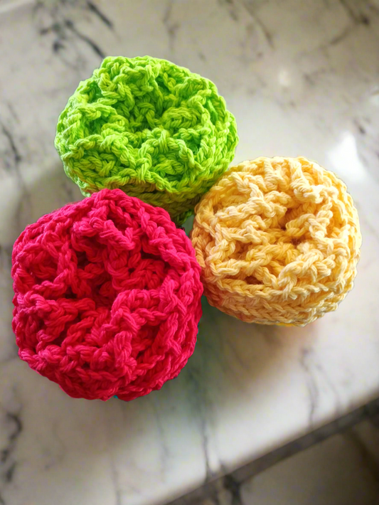 Rollable dish scrubbies