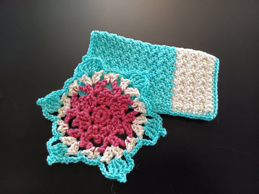 Dish cloth and wash cloth set
